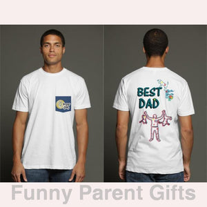 Apliiq Men Best Dad, Because I'm Cool Short-Sleeved Pocket T-Shirt for Men