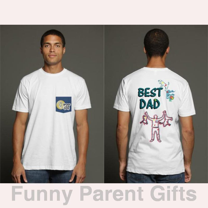 Best Dad, Because I'm Cool Short-Sleeved Pocket T-Shirt for Men