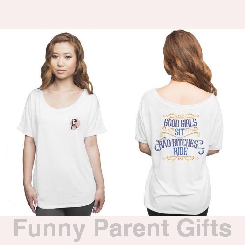 Apliiq Pet and Owner Good Girls Sit, Short-Sleeved Pocket T-Shirt for Women