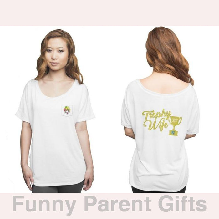 Trophy Wife, Trophy Mom Short-Sleeved Pocket T-shirt for Women