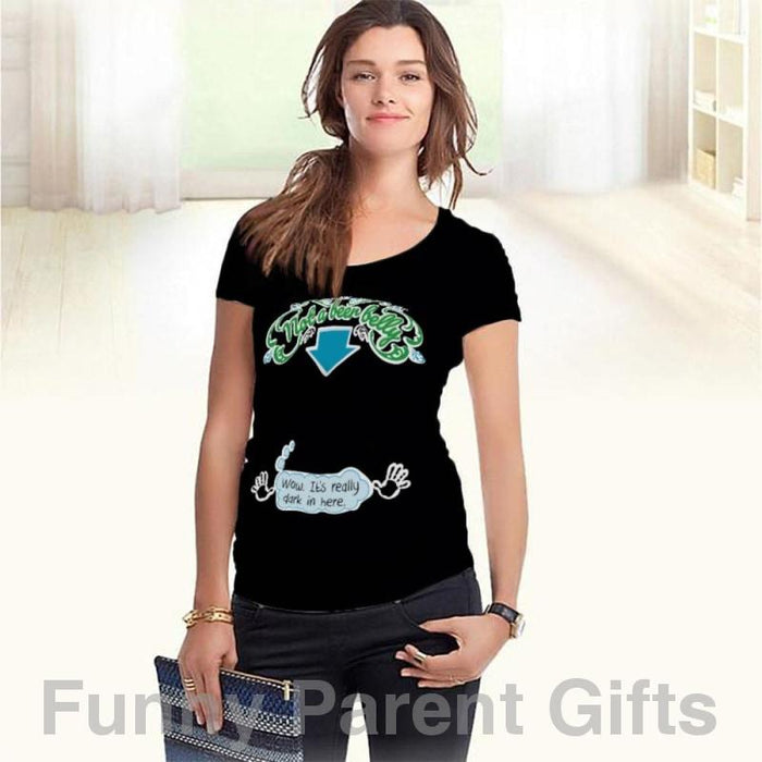 Not a Beer Belly - Short Sleeved Ruched Side Maternity T-Shirt