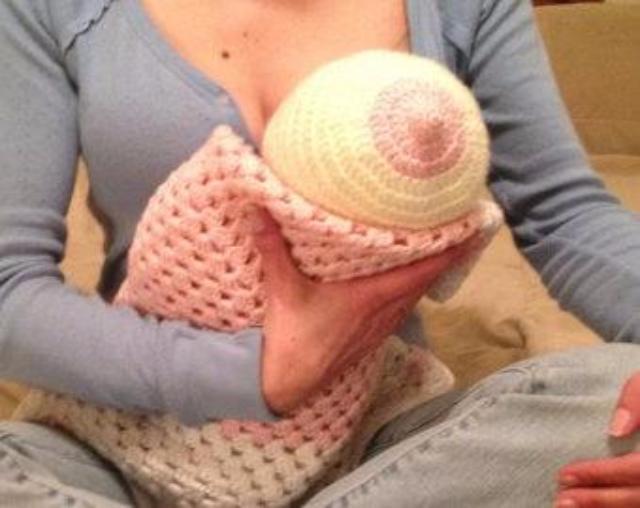 Funny Parent Gifts Maternity Crochet Boob Beanie Newborn Baby Hat
