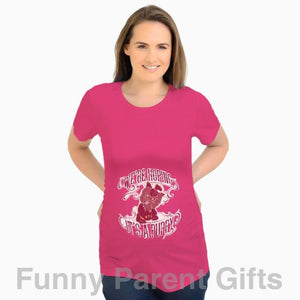 Funny Parent Gifts Maternity Fuchsia / S We're Hoping It's a Puppy - Short Sleeved Ruched Side Maternity T-Shirt