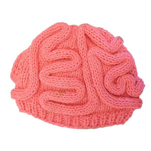 Funny Parent Gifts Parent and Child Pink / child - 3 to10 years Hand Knitted Brain Hat/Beanie