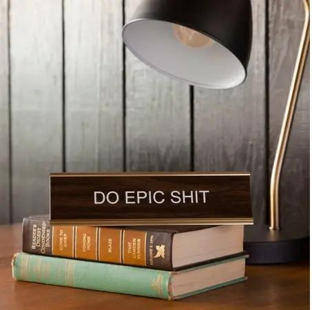 Funny Parent Gifts Unisex Be Epic Desk Nameplates - Be Epic, Silently Correcting Grammar, Best Employee, & Crazy to Work Here