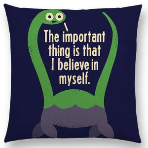 18 inch Square Throw Pillows - Off-Beat Animal Humor Style - T-Rex