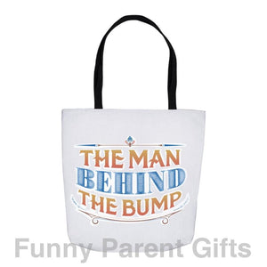 Gooten Maternity 16x16 inch The Man Behind the Bump, Sperm Whale - 16x16 inch and 18x18 inch Tote Bags