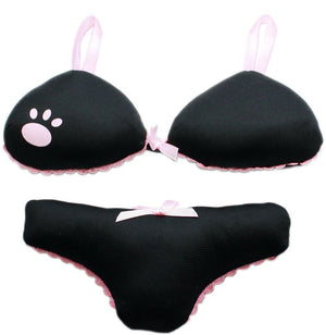 Mirage Pet Products Pets Black Big Girl Panties and Bra Set/Bikini Squeaky Dog Chew Toy