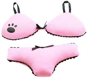 Mirage Pet Products Pets Pink Big Girl Panties and Bra Set/Bikini Squeaky Dog Chew Toy